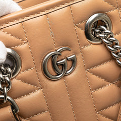 グッチ GGマーモント キルティング ハンドバッグ ショルダーバッグ 2WAY 696123 ベージュ レザー レディース GUCCI 【中古】