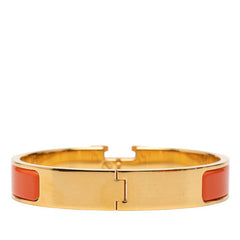 エルメス クリックH PM バングル ゴールド オレンジ メッキ レディース HERMES 【中古】