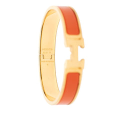 エルメス クリックH PM バングル ゴールド オレンジ メッキ レディース HERMES 【中古】