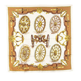 エルメス カレ90 Roues de Canon 大砲の車輪 スカーフ ホワイト マルチカラー シルク レディース HERMES 【中古】