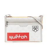 ルイ ヴィトン モノグラム フラットメッセンジャー 斜め掛け ショルダーバッグ M44640 グレー オレンジ PVC キャンバス レディース LOUIS VUITTON 【中古】