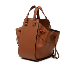 ロエベ アナグラム ハンモック ミニ ハンドバッグ ショルダーバッグ ドローストリング 2WAY ブラウン レザー レディース LOEWE 【中古】