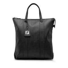 フェンディ ズッカ トートバッグ 7VA196 ブラック PVC メンズ FENDI 中古