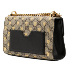 グッチ GGスプリーム パドロック スモール チェーン ショルダーバッグ 409487 ベージュ ブラック PVC レザー レディース GUCCI 【中古】