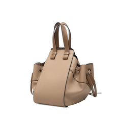 ロエベ ハンモック ドローストリングバッグ ミニ ハンドバッグ ショルダーバッグ 2WAY ブラウン レザー レディース LOEWE 【中古】