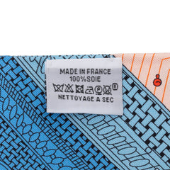 エルメス ツイリー OBJETS DE CURIOSITE オブジェドゥキュリオジテ スカーフ ブルー オレンジ シルク レディース HERMES 【中古】