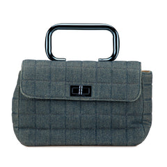 シャネル チョコバー 2.55 ハンドバッグ ブルー デニム レディース CHANEL 中古
