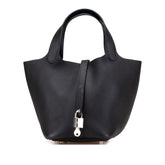 エルメス ピコタンロックPM ハンドバッグ ブラック シルバー金具 トゴ レディース HERMES 【中古】