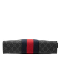 グッチ GGスプリーム シェリーライン クラッチバッグ セカンドバッグ 475316 ブラック PVC レザー メンズ GUCCI 【中古】
