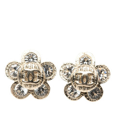 シャネル ココマーク フラワー モチーフ ピアス ゴールド メッキ ラインストーン レディース CHANEL 【中古】