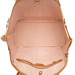 ルイ ヴィトン ダミエ アズール ネヴァーフルMM トートバッグ ショルダーバッグ N41605 ホワイト PVC レザー レディース LOUIS VUITTON 【中古】