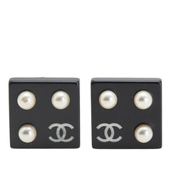 シャネル ココマーク イヤリング ゴールド ブラック メッキ プラスチック フェイクパール レディース CHANEL 【中古】