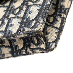 ディオール トロッター オブリーク サドル ポーチ ベルトバッグ ネイビー ベージュ レザー ジャガード レディース Dior 【中古】