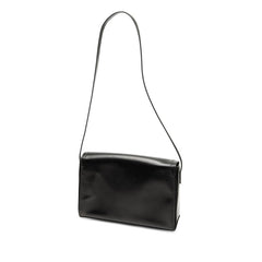 ロエベ ロゴ ショルダーバッグ ブラック レザー レディース LOEWE 【中古】