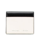 プラダ 二つ折り財布 ホワイト ブラック レザー レディース PRADA 【中古】