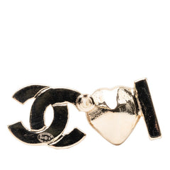 シャネル I LOVE COCO ココマーク ハート ラインストーン ピアス AB8202 ゴールド ピンク メッキ レディース CHANEL 【中古】