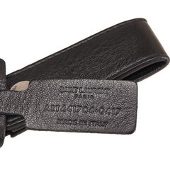 サンローラン ロゴ キーリング ブラック メタル レザー レディース SAINT LAURENT 【中古】