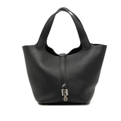 エルメス ピコタンロックMM ハンドバッグ ブラック系 シルバー金具 トゴ レディース HERMES 【中古】