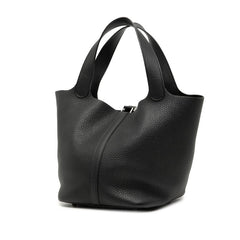 エルメス ピコタンロックMM ハンドバッグ ブラック系 シルバー金具 トゴ レディース HERMES 【中古】
