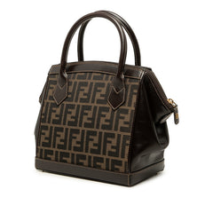 フェンディ ズッカ ハンドバッグ ショルダーバッグ 2WAY ベージュ ブラウン キャンバス レザー レディース FENDI 中古