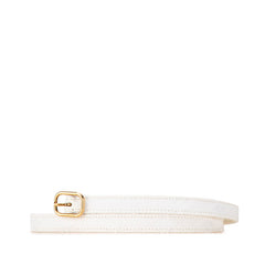 ルイ ヴィトン モノグラム 花 フラワー モチーフ ベルト 34 ホワイト コットン レザー レディース LOUIS VUITTON 【中古】