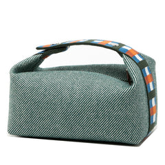 エルメス ブリッドアブラックPM ハンドバッグ グリーン マルチカラー コットン レディース HERMES 【中古】