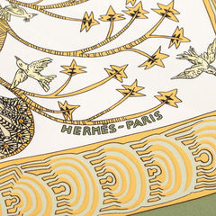 エルメス カレ90 Les Legendes de L'Arbre 木の伝説 スカーフ カーキ マルチカラー シルク レディース HERMES 【中古】