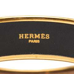 エルメス エマイユGM 七宝焼き バングル ゴールド ブラック マルチカラー メッキ レディース HERMES 【中古】