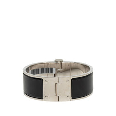 エルメス シャニエール ブレスレット バングル シルバー ブラック ノワール メタル エナメル レディース HERMES 【中古】
