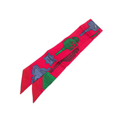 エルメス ツイリー Merveilleuses Lanternes スカーフ レッド マルチカラー シルク レディース HERMES 【中古】