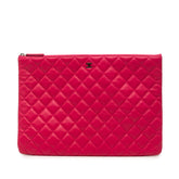 シャネル ココマーク マトラッセ クラッチバッグ セカンドバッグ ピンク ラムスキン レディース CHANEL 【中古】