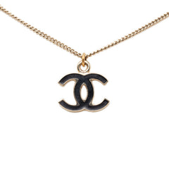 シャネル ヴィンテージ ココマーク ネックレス ゴールド ブラック メッキ レディース CHANEL 【中古】