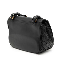 ボッテガヴェネタ イントレチャート 斜め掛け ショルダーバッグ 550436 ブラック レザー レディース BOTTEGAVENETA 【中古】