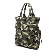 プラダ カモフラージュ柄 三角ロゴプレート トートバッグ ショルダーバッグ 2WAY VA0878 グリーン キャンバス メンズ PRADA 【中古】