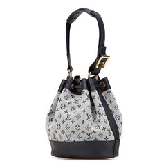 ルイ ヴィトン モノグラム ミニ ノエリー ショルダーバッグ M92685 グレー ブラック キャンバス レザー レディース LOUIS VUITTON 【中古】