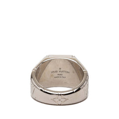 ルイ ヴィトン モノグラム シグネットリング 指輪 #M M62487 シルバー メタル メンズ LOUIS VUITTON 【中古】