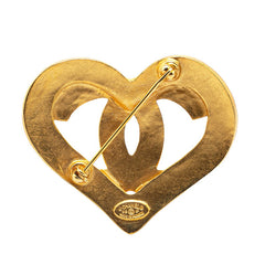 シャネル ヴィンテージ ココマーク ハート モチーフ ブローチ ゴールド メッキ レディース CHANEL 【中古】