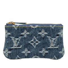 ルイ ヴィトン モノグラム デニム ポシェット クレ コインケース M95343 ブルー デニム レディース LOUIS VUITTON 【中古】