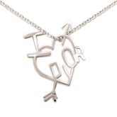 ディオール I LOVE DIOR ハートアロー チェーン ペンダント ネックレス シルバー メタル レディース Dior 【中古】