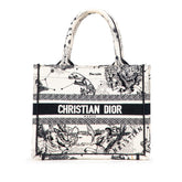 ディオール ゾディアック ブックトート スモール トートバッグ ホワイト ブラック キャンバス レディース Dior 【中古】