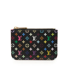 ルイ ヴィトン モノグラム マルチカラー ポシェットクレ コインケース M60279 ノワール ブラック PVC レザー レディース LOUIS VUITTON 【中古】