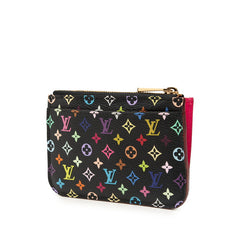 ルイ ヴィトン モノグラム マルチカラー ポシェットクレ コインケース M60279 ノワール ブラック PVC レザー レディース LOUIS VUITTON 【中古】