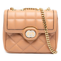 グッチ DECO デコ チェーン ショルダーバッグ 741457 ベージュ レザー レディース GUCCI 【中古】