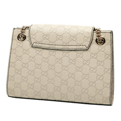 グッチ グッチシマ エミリー ホースビット チェーン ショルダーバッグ 369621 ベージュ レザー レディース GUCCI 【中古】