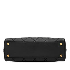 シャネル ココマーク ワイルドステッチ マット ハンドバッグ ブラック レディース CHANEL 【中古】