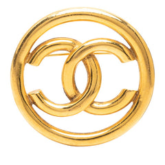 シャネル ココマーク ラウンド ブローチ 93P ゴールド メッキ レディース CHANEL 【中古】