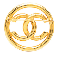 シャネル ココマーク ラウンド ブローチ 93P ゴールド メッキ レディース CHANEL 【中古】
