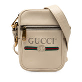 グッチ ロゴプリント ショルダーバッグ 574803 アイボリー レザー レディース GUCCI 【中古】