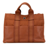 エルメス フールトゥPM ハーフレザー トートバッグ ブラウン キャンバス レザー レディース HERMES 【中古】