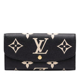 ルイ ヴィトン モノグラム アンプラント ポルトフォイユ エミリー 長財布 M83138 ブラック レザー レディース LOUIS VUITTON 中古